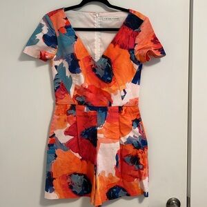 Trina Turk Floral V-Neck Romper